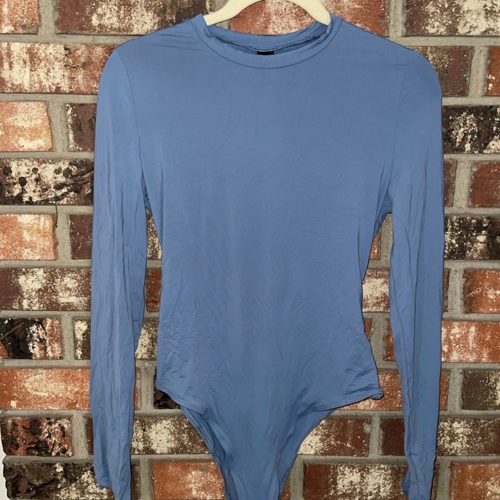 SHEIN Blue Long Sleeve Bodysuit